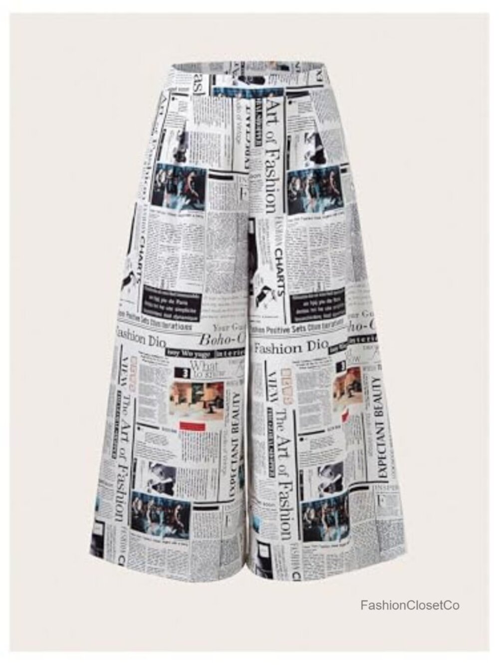 Plus Size Wide Leg Palazzo Pants with Pockets - Elastic High Waist - Picture 3 of 5
